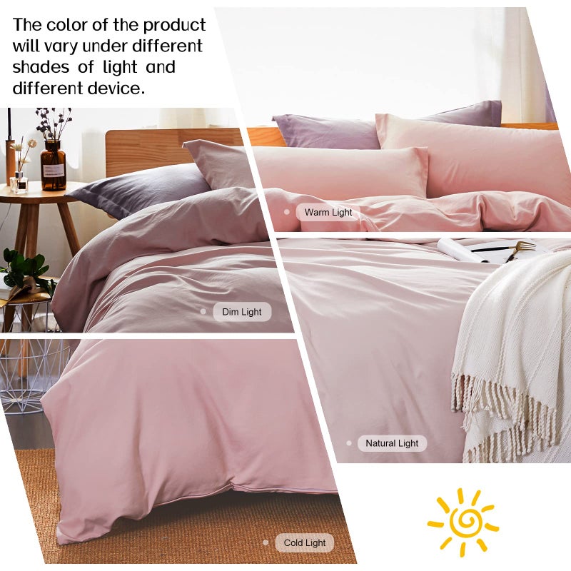Dreaming Wapiti Duvet Cover King,Washed Microfiber King Size Haze Blue Duvet Cover Set,Solid Color - Soft and Breathable with Zipper Closure & Corner Ties (Haze Blue, King) - Image 3
